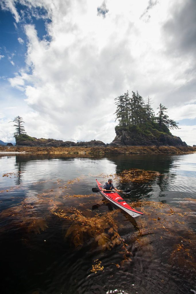 Kayaking around Spring Island near Kyuquot Sound View of the design you see from the road of I-Hos Gallery - ITBC